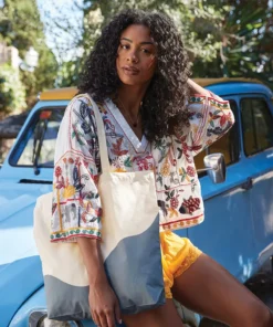 Westford Mill Wave Print Maxi Tote