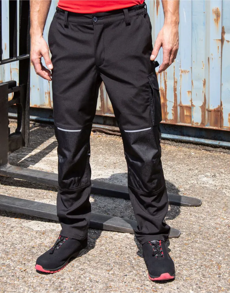 WORK-GUARD by Result Mens Slim Softshell Work Trousers