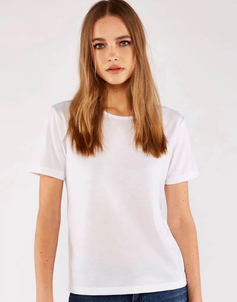 Xpres Ladies Subli Plus Round Neck T-Shirt in White