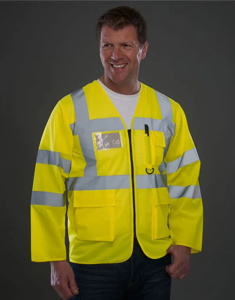 Yoko Hi-Vis Executive Long Sleeve Waistcoat