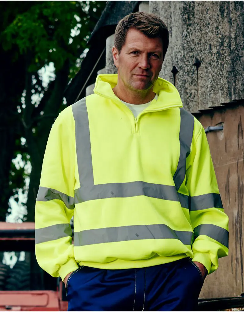 Yoko Hi-Vis 1 and 4 Zip Sweatshirt