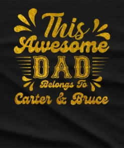 Personalised This Dad Belongs to Graphic T-Shirt
