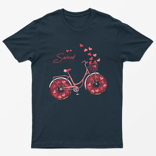 Navy Blue Adventure Bicycle With Donut T-Shirt