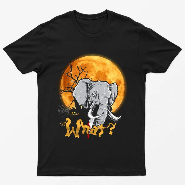 Black Angry Halloween Elephant T-Shirt