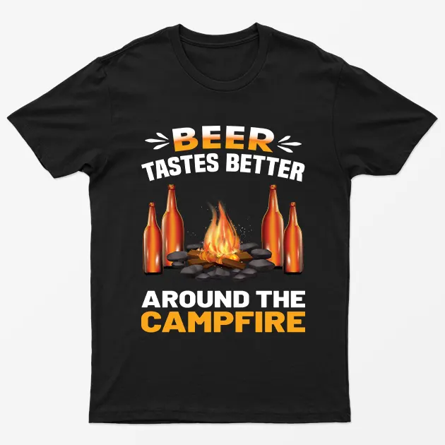 Black Around The Campfire Beer Graphic T-Shirt