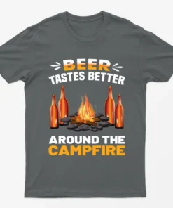 Charcoal Around The Campfire Beer Graphic T-Shirt