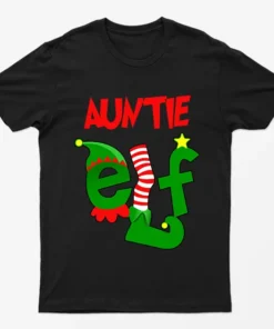 Black Auntie Elf Graphic T-Shirt