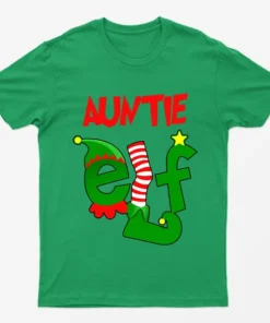 Irish Green Auntie Elf Graphic T-Shirt