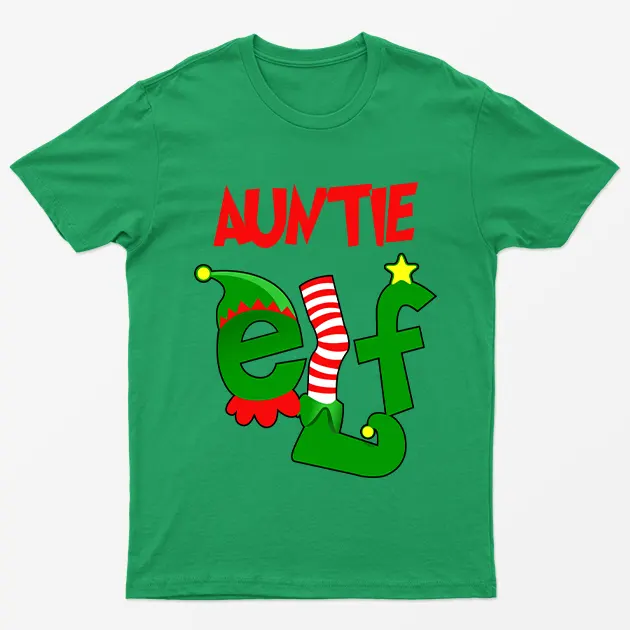 Irish Green Auntie Elf Graphic T-Shirt