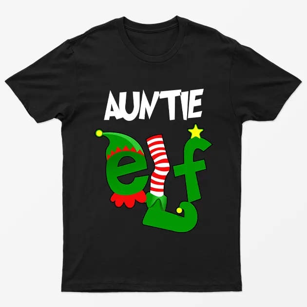 Black Auntie Elf T-Shirt