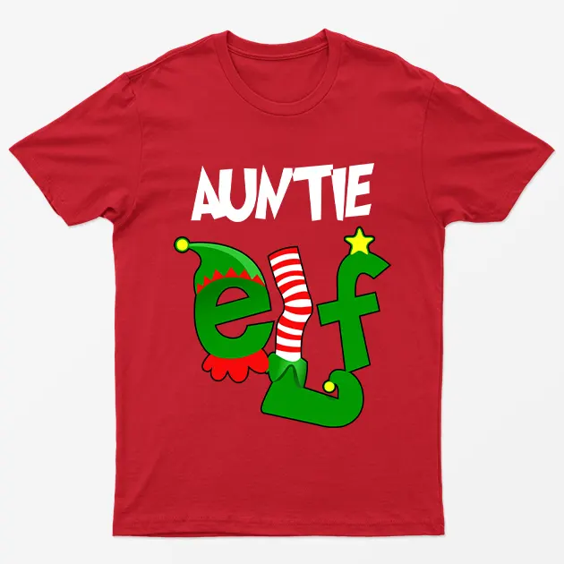 Red Auntie Elf T-Shirt
