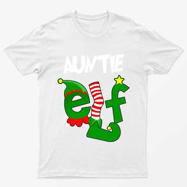 White Auntie Elf T-Shirt