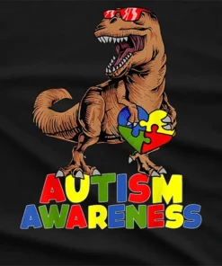 Autism Awareness Dinosaur Graphic T-Shirt