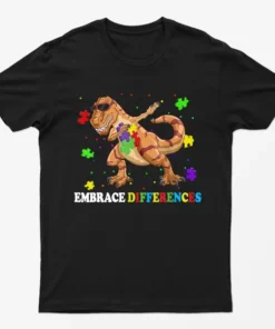 Black Autism Awareness Embrace Difference T-Shirt
