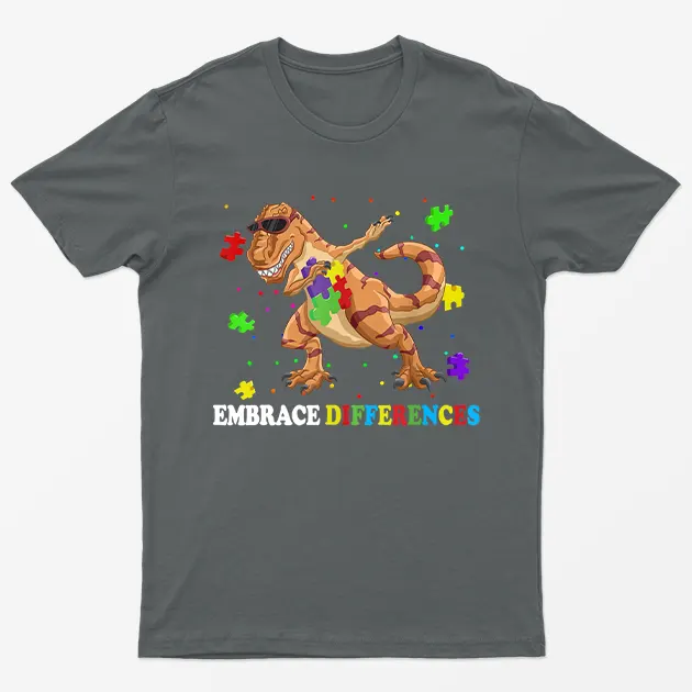 Charcoal Autism Awareness Embrace Difference T-Shirt