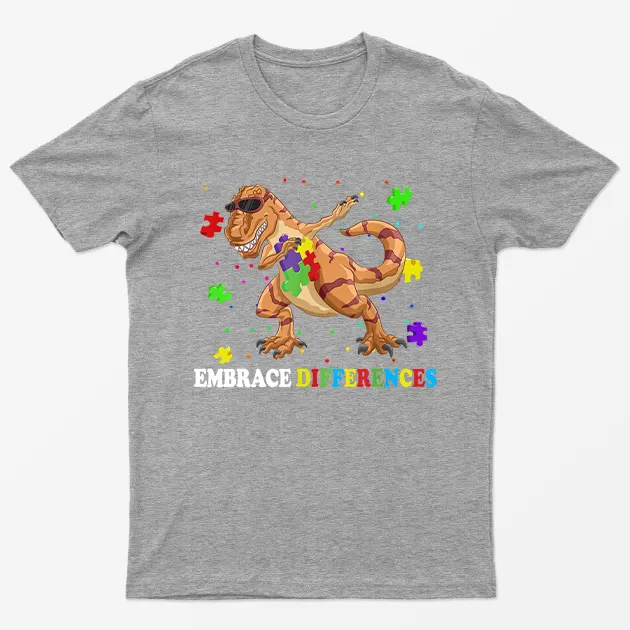 Sport Grey Autism Awareness Embrace Difference T-Shirt