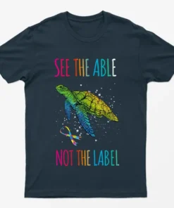 Navy Blue Autism Awareness See The Able Graphic T-Shirt
