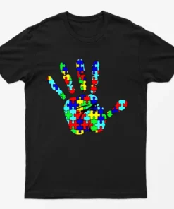 Black Autism Hand Awareness Graphic T-Shirt