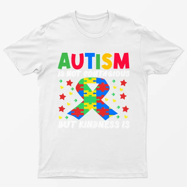 White Autism Is Not Contagious Graphic T-Shirt