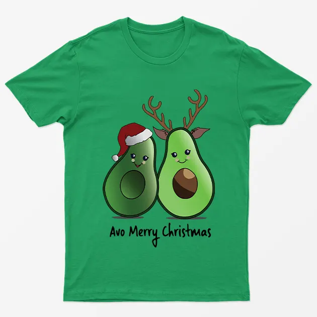 Irish Green Avo Merry Christmas Graphic T-Shirt