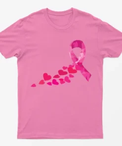 Azalea Pink Hearts Breast Cancer Awareness T-Shirt