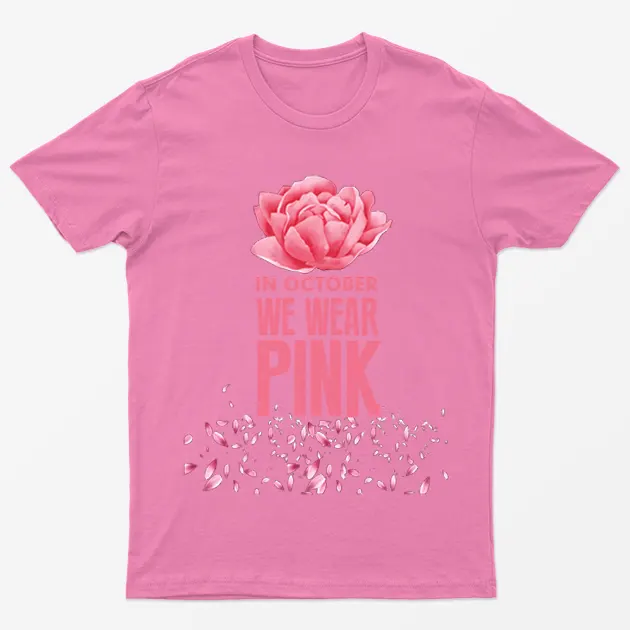 Azalea Pink Petals Breast Cancer Awareness T-Shirt