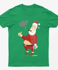 Irish Green Bad Santa Claus Christmas T-Shirt