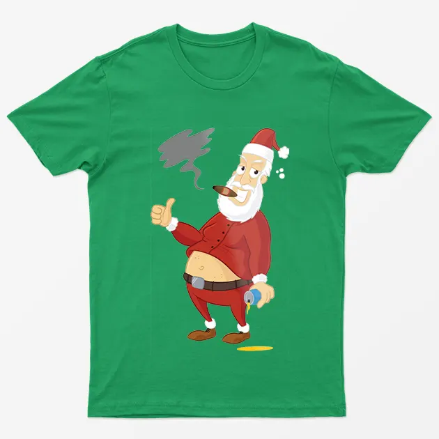 Irish Green Bad Santa Claus Christmas T-Shirt