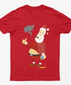 Red Bad Santa Claus Christmas T-Shirt