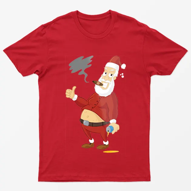 Red Bad Santa Claus Christmas T-Shirt