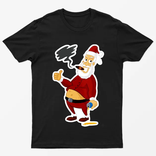 Black Bad Santa Claus T-Shirt