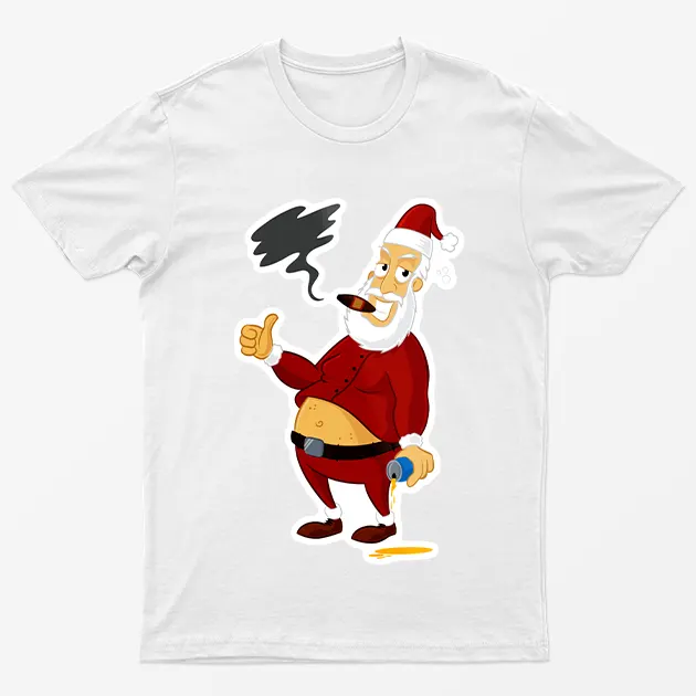 White Bad Santa Claus T-Shirt