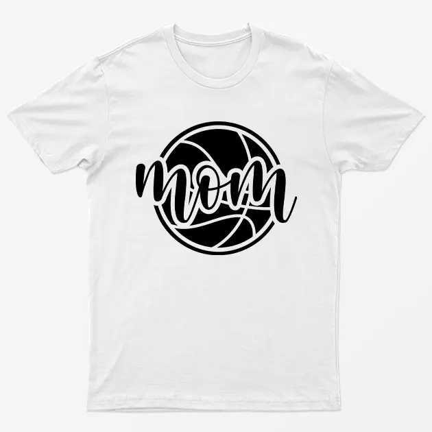 White BasketBall Mom T-Shirt