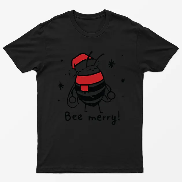 Black Bee Merry Christmas T-Shirt