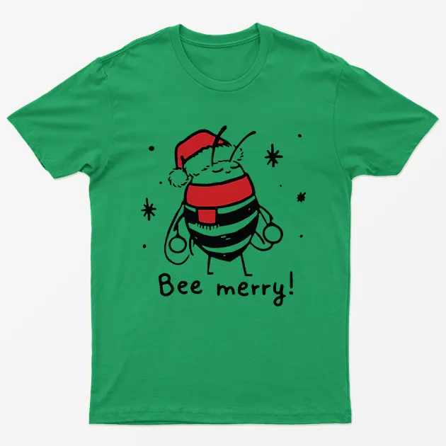 Irish Green Bee Merry Christmas T-Shirt