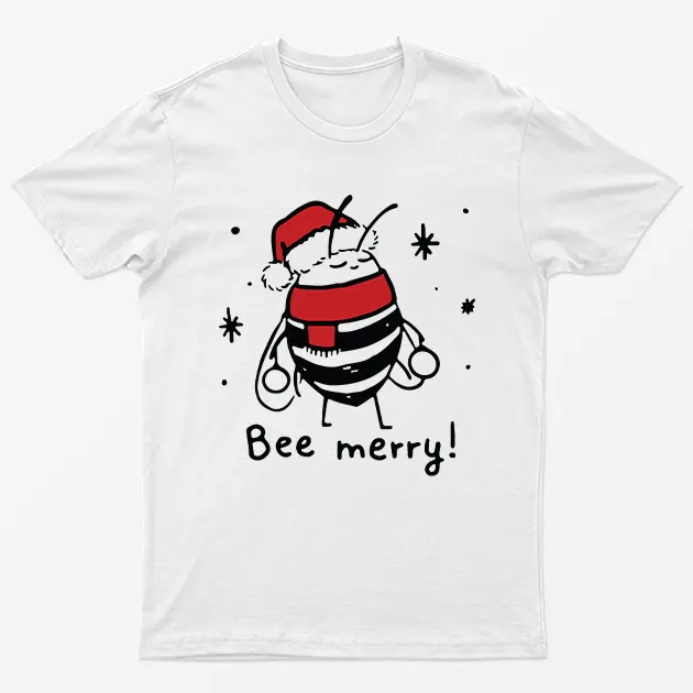 White Bee Merry Christmas T-Shirt