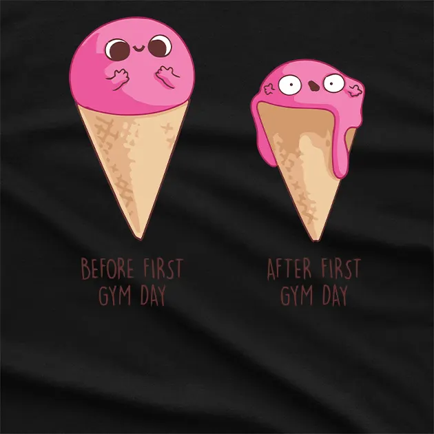 Before & After First Day Gym T-Shirt in Azalea