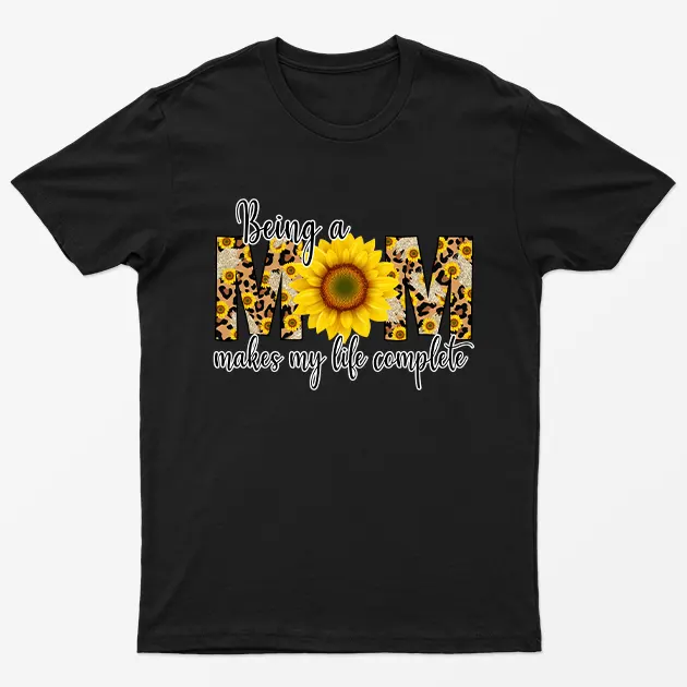 Black Being A Mom Makes Life Complete Graphic T-Shirt