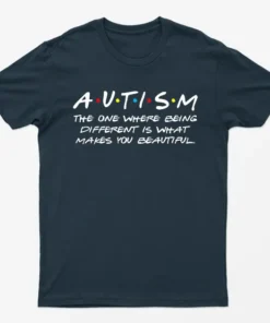 Navy Blue Being Different Autism Graphic T-Shirt