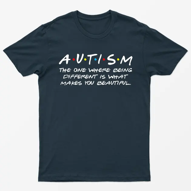 Navy Blue Being Different Autism Graphic T-Shirt