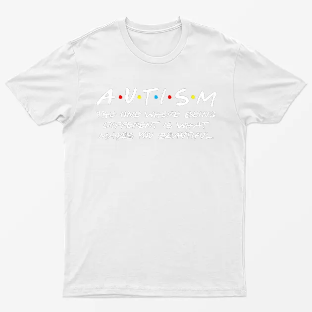 White Being Different Autism Graphic T-Shirt