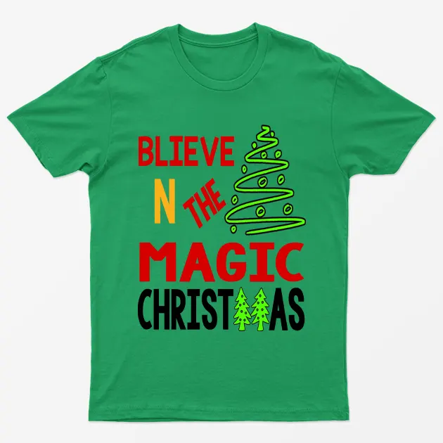 Irish Green Believe In The Magic Christmas T-Shirt