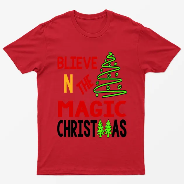 Red Believe In The Magic Christmas T-Shirt