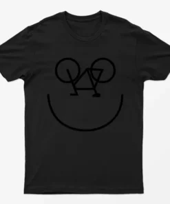 Black Bicycle Happy Smiling Face T-Shirt