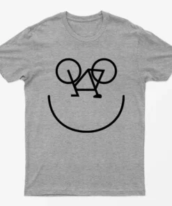 Sport Grey Bicycle Happy Smiling Face T-Shirt