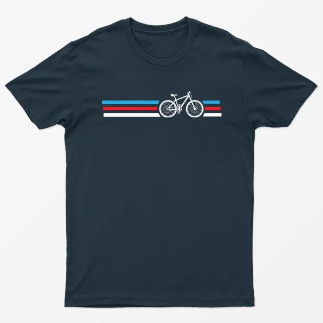 Navy Blue Bicycle Lover Graphic T-Shirt