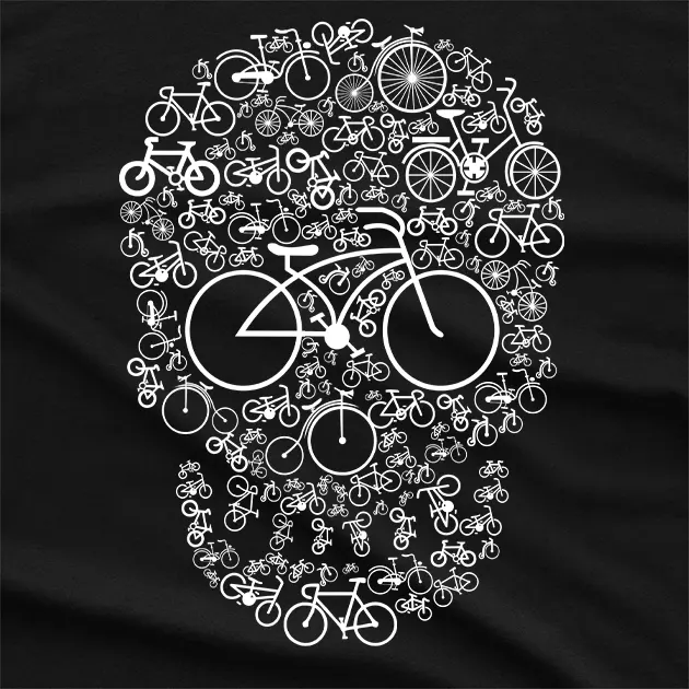Bicycle Skull Graphic T-Shirt