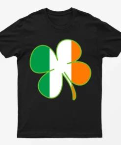 Black Colorfull Leaf Patricks Day T-Shirt