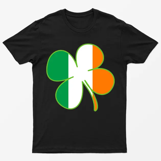 Black Colorfull Leaf Patricks Day T-Shirt