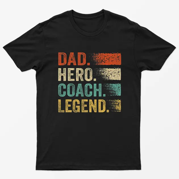 Black Dad Hero Coach Legend T-Shirt